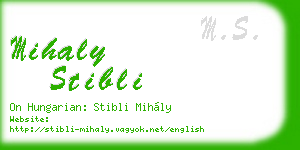 mihaly stibli business card