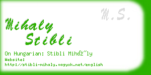 mihaly stibli business card